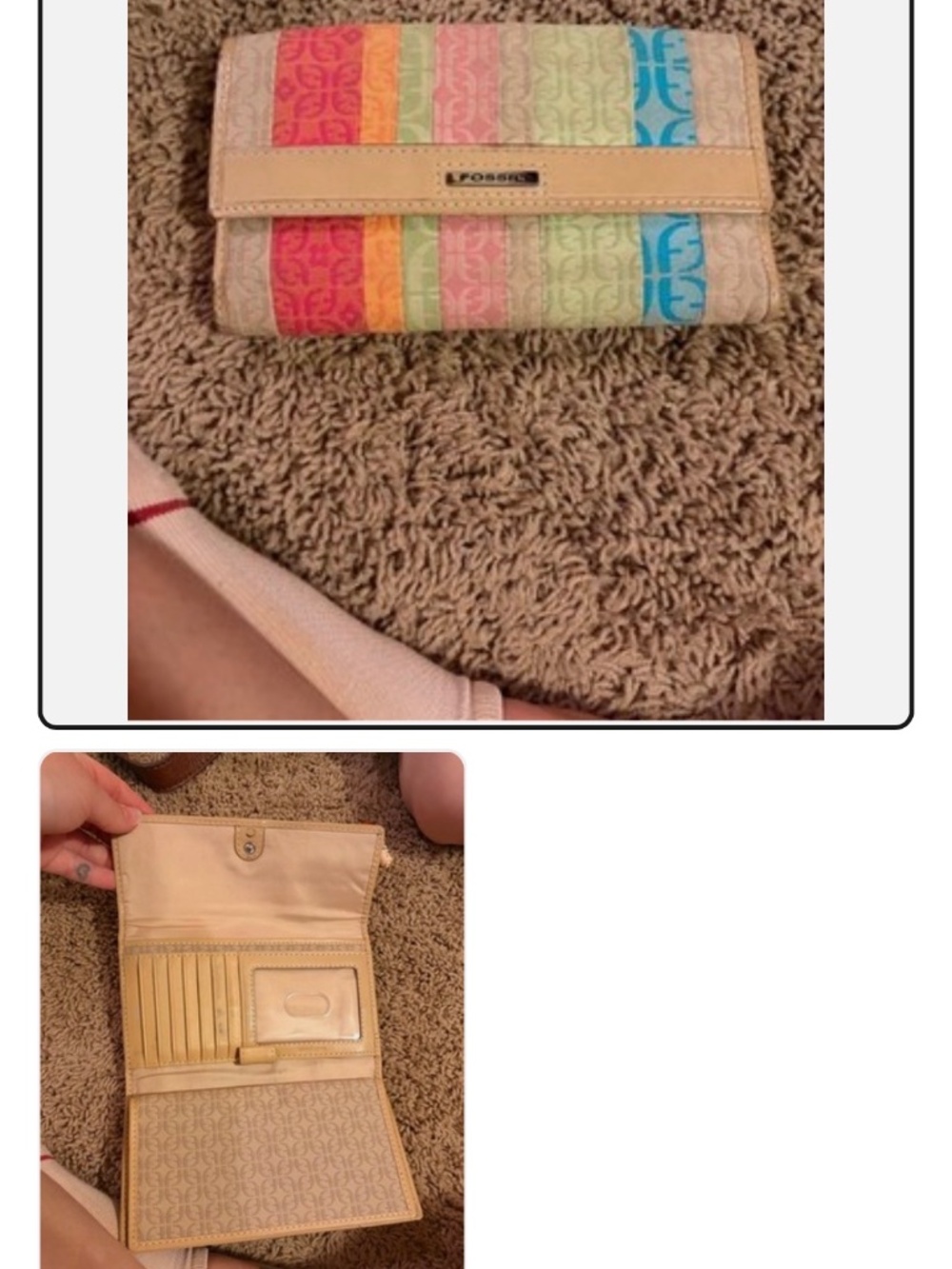 Fossil multicolored checkbook wallet